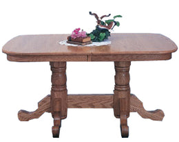 Amish Rectangular Double Pedestal Table