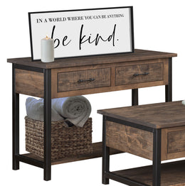 Amish Structura Rustic Sofa Table in Brown Maple