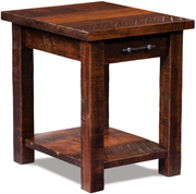 Amish Houston Rustic End Table in Brown Maple
