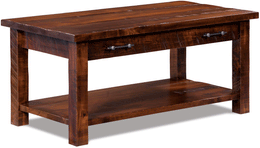 Amish Houston Rustic Coffee Table in Brown Maple