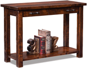 Amish Houston Rustic Sofa Table in Brown Maple