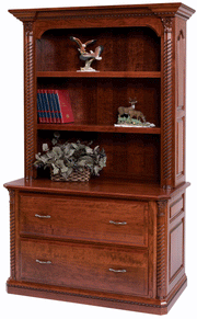 Amish Silverton Lateral File Cabinet with Bookshelf