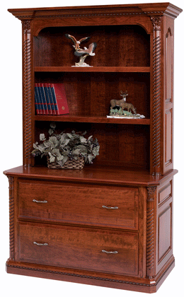 Amish Silverton Lateral File Cabinet with Bookshelf