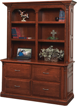 Amish Silverton Double Lateral File with Bookshelf