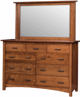 Amish Emory Grand Dresser with Mirror
