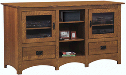 Amish Mission Flush TV Stand with Center Opening