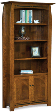 Amish Boulder Creek Bookcase with Doors