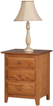 Amish English Shaker 3-Drawer Nightstand