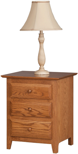 Amish English Shaker 3-Drawer Nightstand