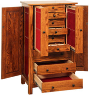 Amish Jumbo Flush Mission Jewelry Armoire