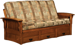 Amish Morris Futon with Drawers