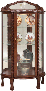 Amish Curved Glass Curio