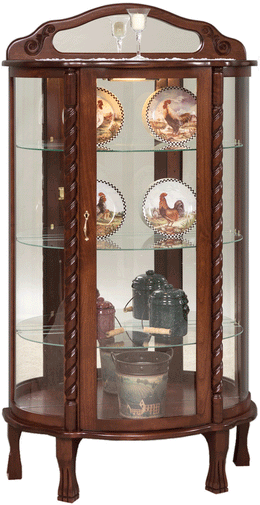 Amish Curved Glass Curio