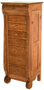 Amish Classic Sleigh Jewelry Armoire