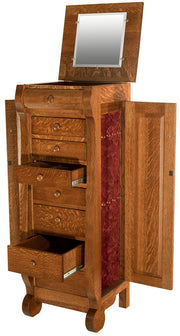 Amish Classic Sleigh Jewelry Armoire