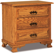 Amish Hoosier Heritage 3 Drawer Nightstand
