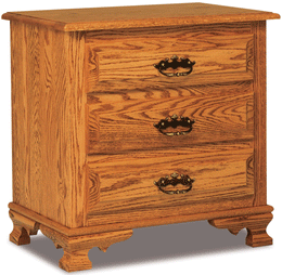 Amish Hoosier Heritage 3 Drawer Nightstand