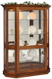 Amish Angled Picture Frame Curio with Sliding Door