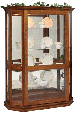 Amish Angled Picture Frame Curio with Sliding Door