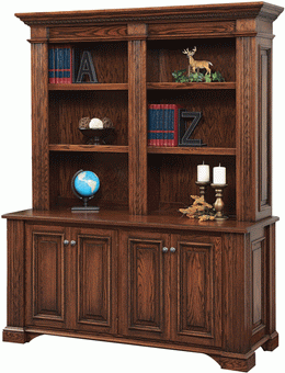 Amish Tremont Double Unit and Hutch Top