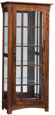 Amish Mission Single Door Curio with Mullions