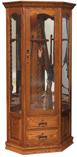 Amish Corner Swivel Gun Cabinet