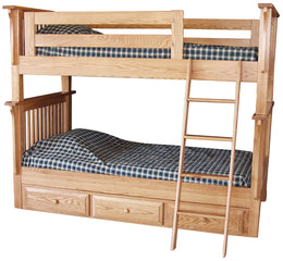 Amish Mission Bunk Bed with Storage Unit