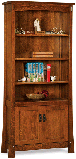 Amish Modesto Mission Bookcase with Doors