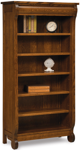 Amish Old Classic Sleigh 5 Shelf Bookcase