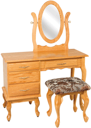Amish Queen Anne 4 Drawer Dressing Table