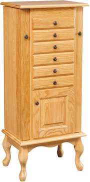 Amish Queen Anne Winged Jewelry Armoire