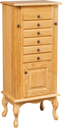 Amish Queen Anne Winged Jewelry Armoire