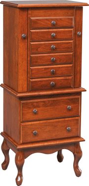 Amish Queen Anne Split Jewelry Armoire