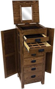 Amish Flush Mission Jewelry Armoire