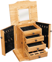 Amish Queen Anne Dresser Top Jewelry Cabinet