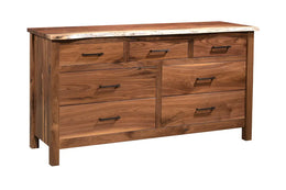 Amish Napa Live Edge 7 Drawer Dresser Dresser