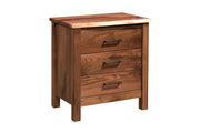 Amish Napa Live Edge 3 Drawer Nightstand