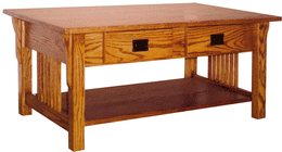Amish Prairie Mission Coffee Table with 2 Drawers