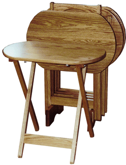 Amish Oval TV Tray Set