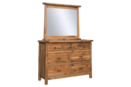 Amish Gold Rush 7 Drawer Dresser with Mirror