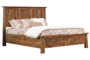 Amish Gold Rush Platform Bed with Footboard Drawers
