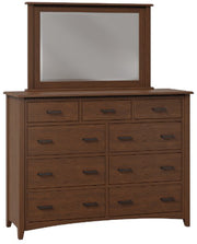 Amish Marina 9 Drawer Dresser with Mirror