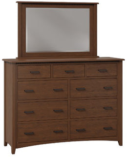Amish Marina 9 Drawer Dresser with Mirror