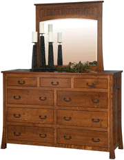 Amish Bridgeport Mission Mule Dresser with Mirror