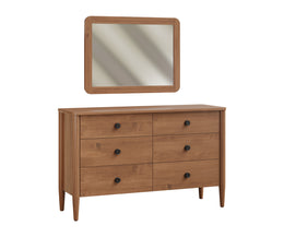 Amish Bryce 6 Drawer Dresser with Mirror