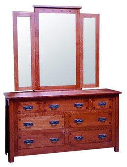 Amish Mission Square Dresser with Mirror