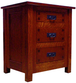 Amish Mission Square 3 Drawer Nightstand
