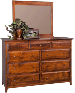 Amish English Shaker Mule Dresser with Mirror