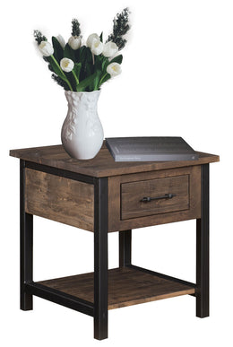 Amish Structura Rustic End Table in Brown Maple