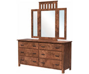 Amish Farm Size Mission Dresser with Mirror